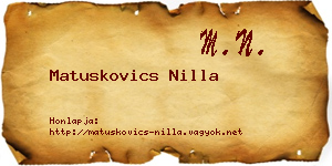 Matuskovics Nilla névjegykártya